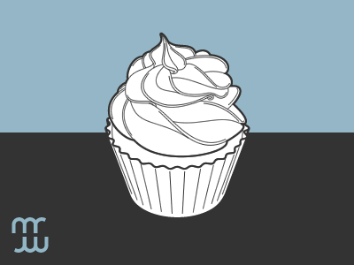 Cupcake food graphics illustration line art