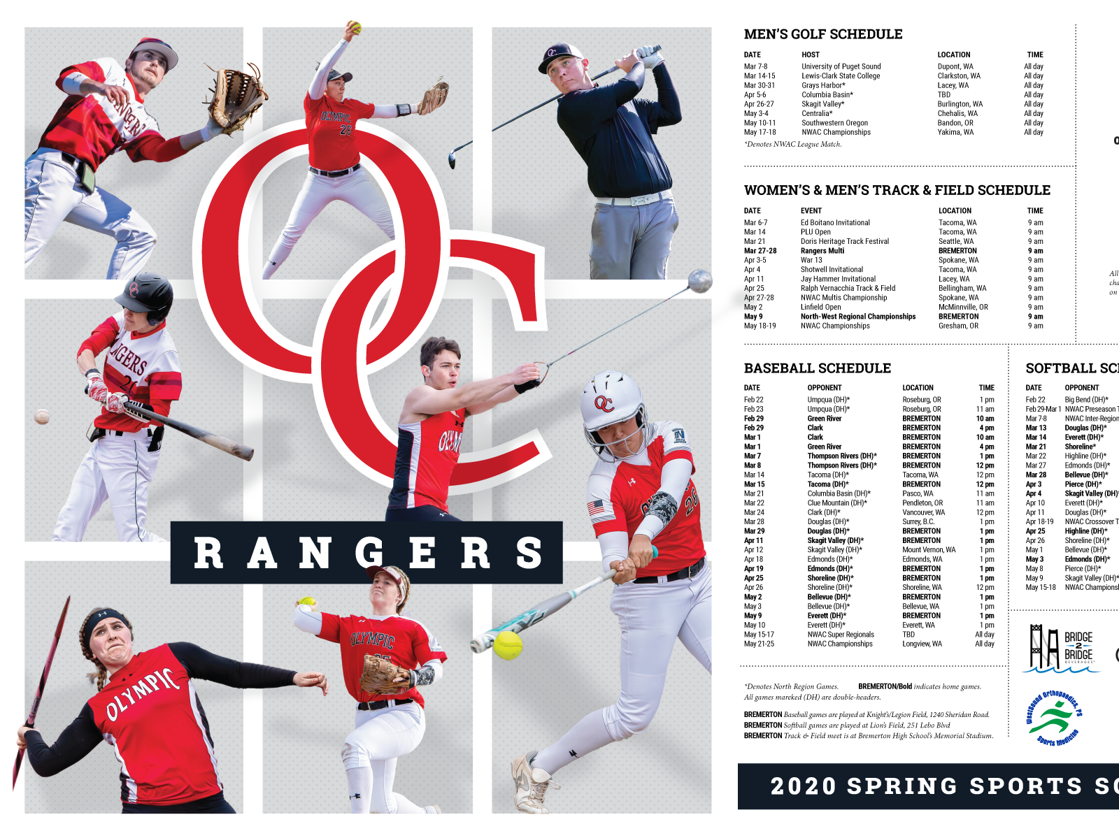 Olympic College Spring 2020 Sports Schedule by Jennifer Pebbles on Dribbble