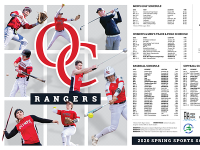 Olympic College Spring 2020 Sports Schedule athletics college college athletics college design community college composite in house design poster print sports