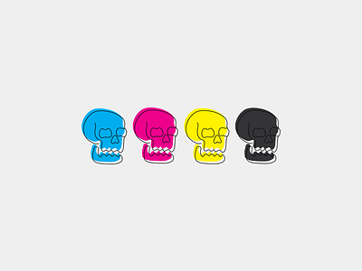 CMYK Skulls cmyk color halloween horror icon illustration lineart simple skulldesign skulls