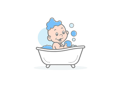 Logo for a baby wellness company 🛁 baby baby shower babywellness branding clean design icon identity illustration illustrator logo minimal web
