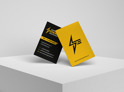 Logo and businesscard design blackletter branding design businesscard design energy energy logo flat icon identity design illustrator logo minimal solutions yellow