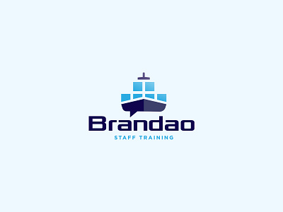 Logo for Brandao - staff training advice blue branding containers containership icon identity logo minimal presentation design ship logo shipping management ships speak staff training vector web