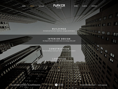 Parker architects buildings designers engineers portfolio theme web design wordpress wp theme