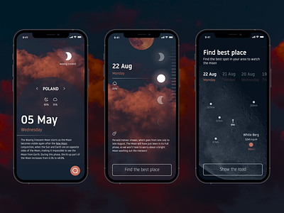 Lunar iOS App app cosmos lunar moon orange planet red