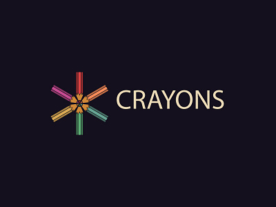 Crayons circle color crayons logo pencils