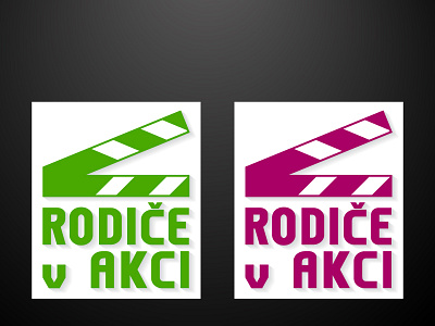 logo for: " Rodiče v akci " action flat logo movie shadow