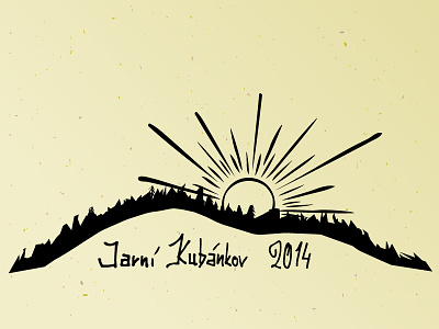 Jarní Kubánkov mountain sketch spring sun sunrise