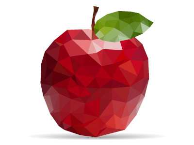 Apple made from triangles apple fruit polygon triangle triangles