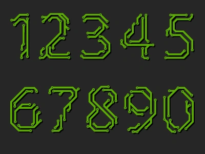 Printed circuit board - numbers board circuit number numbers pcb printed typo typography