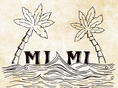 Miami II design font illustration miami palm palmtree sea showusyourtype sketch typo typography vector water