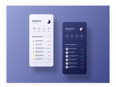 Mobile banking app application banking clean dark design light minimal mobile neomorphic neomorphism neumorphic neumorphism typography ui