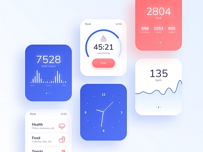 Health & Sport app for iWatch app clean design health iwatch minimal mobile soft sport typography ui ux watch watches