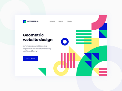 Geometric website design clean design geometric geometry minimal typography ui web website