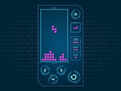 Mobile tetris futuristic interface