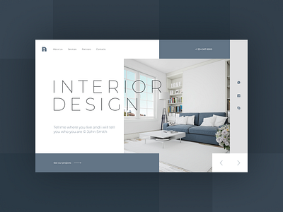 Interior design company website branding clean clean design design logo minimal typography ui web website