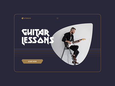 Guitar school website design (minimorphism style) clean design minimal minimorphism typography ui web website миниморфизм