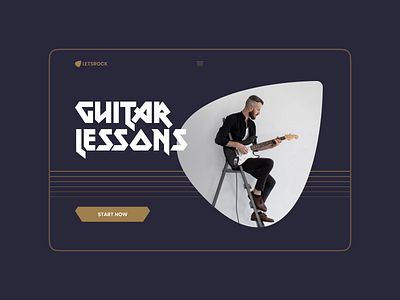 Guitar school website design (minimorphism style)