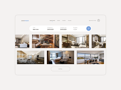 Apartments rent website (minimorphism style)