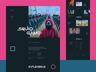 Squid game website design (minimorphism style) clean design minimal minimorphism ui web website миниморфизм