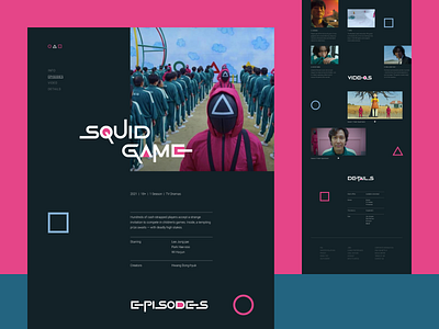 Squid game website design (minimorphism style) clean design minimal minimorphism ui web website миниморфизм