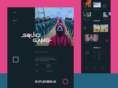 Squid game website design (minimorphism style)