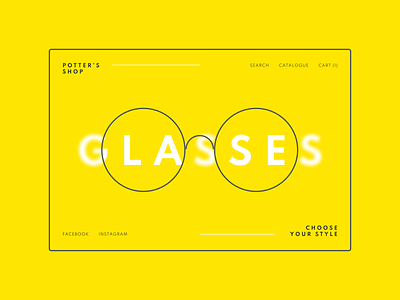 Glasses Shop (minimorphism style) clean design minimal minimorphism typography ui web website миниморфизм
