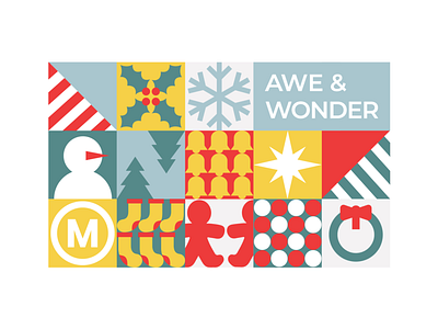 Awe & Wonder Concept One campaign christmas flat design illustration illustrator layout lines minimalist shape elements vector vector artwork