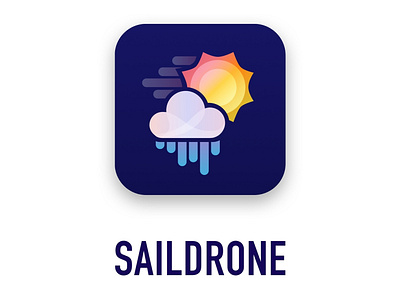 Saildrone Forecast app icon: designed by Logical Animal app app illustration cloud design geometric art icon icon app icon artwork illustration ios ios icon logo rain sun logo weather weather app wind