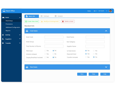 Hotel Back Office System angular dashboard app mobile ui mockup typography ui ui develop uidesign uiuxdesign ux web design