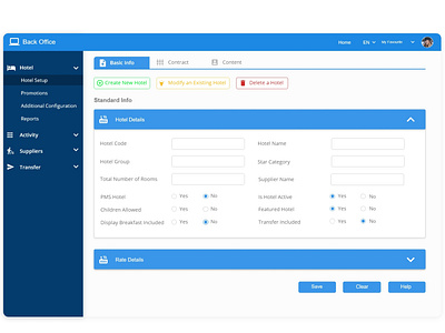 Hotel Back Office System angular dashboard app mobile ui mockup typography ui ui develop uidesign uiuxdesign ux web design