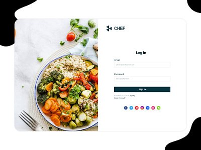 Login Page Design food app form form design login login form login screen mobile ui mockup signup socialmedia ui uiux ux design