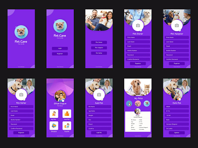 Pet Care App adobe xd android design mobile ui mockup pet pet app ui ux