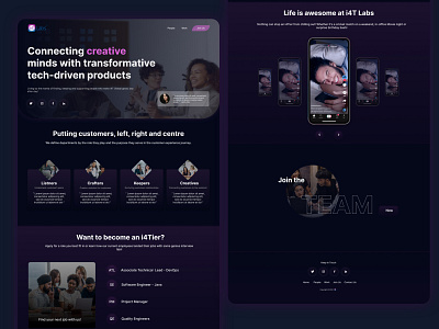 Landing Page Design IT Company - Dark Mode