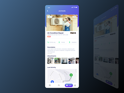 Job Detail UI Design - Mobile activity app design detail direction job map mobile mobile ui mockup process product ui ux