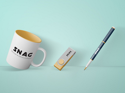 Printing MUG, Pendrive, Pen branding design illustration mockup typography