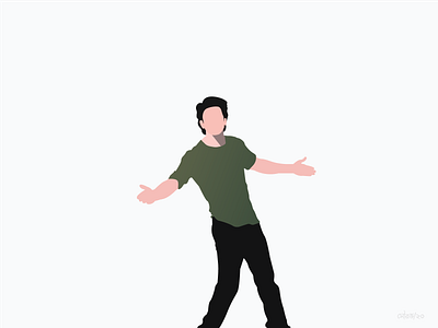 Sharukh Khan Flat Illustration