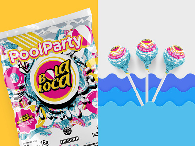 Bola Loca Pool Party | Packaging Design for Lheritier bolaloca brand identity candies design graphicdesign lollypop packaging packaging design packagingdesign
