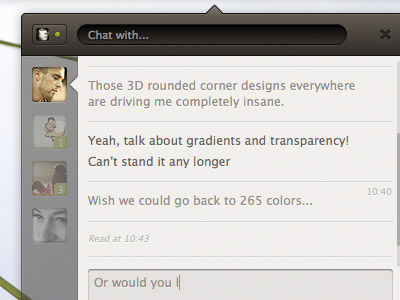 Simple Chat Client brown chat css facebook html lucida grande ui