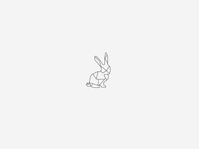 Rabbit lines minimalistic rabbit simple white