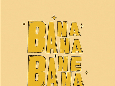 The dilemma banana fruity iconic illustrator typography yellow