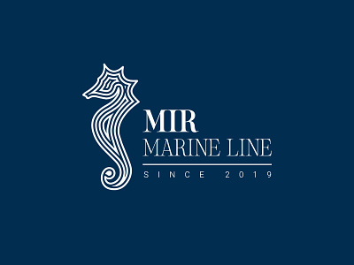 Mir Marine Line branding flat graphic icon illustration logo typography