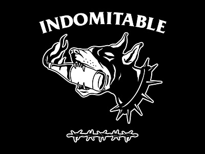 Indomitable Co. - Dog branding dog edgy illustration molotov shirt design streetwear