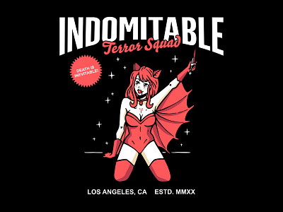 Indomitable Co. - Bat Girl bat branding edgy girl illustration shirt design streetwear tattoo