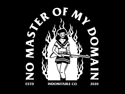 Indomitable Co. - No Master branding edgy illustration shirt design streetwear tattoo