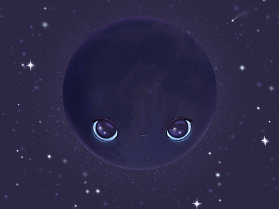 New Moon astrology celestial cute digital illustration illustration lunar moon new moon procreate