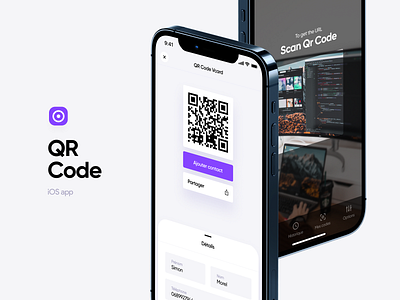 QR Code iOS apple ios14 form interface ux ui ios app ui design mobile appstore app store photo camera share detail qr code qrcode qr codes simple minimal utility