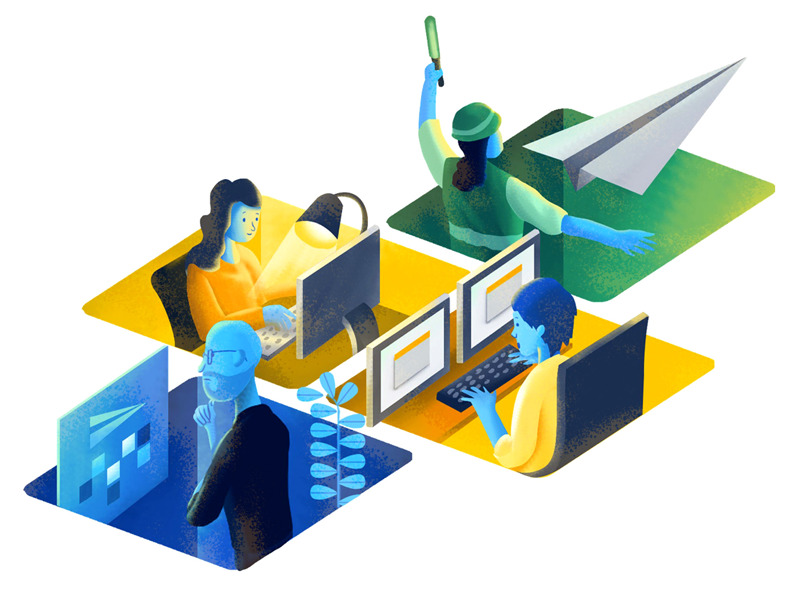 Jira illustration design work team work process tools software tracking team teamwork productivity jira