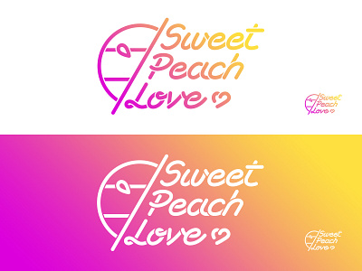 Sweet Peach Love brand color dégradé fuschia gradient illustrator jaune logo love peach sportswear sun sweet yellow