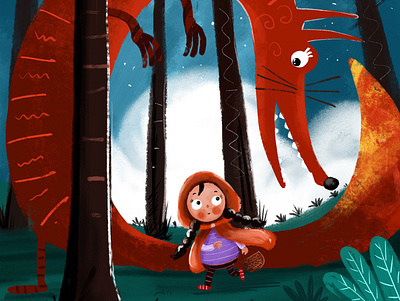 Red Riding Hood children books illustrations procreate app